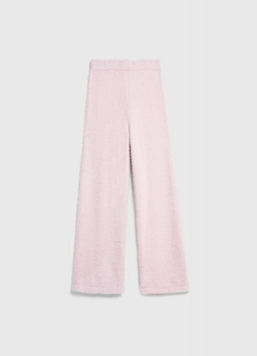 Широкие брюки с пушистым эффектом для девочек, Розовый