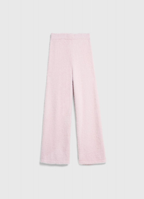 Широкие брюки с пушистым эффектом для девочек, Розовый