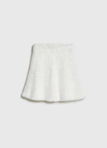 Вязаная юбка с пушистым эффектом для девочек, Бежевый