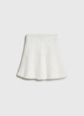 Вязаная юбка с пушистым эффектом для девочек, Бежевый