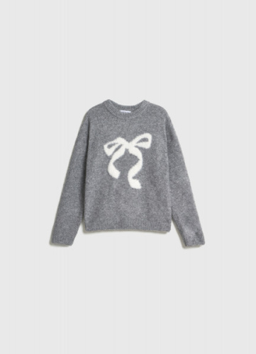 Вязаный джемпер для девочек, Серый