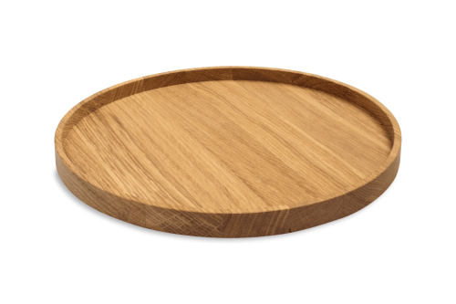 Поднос деревянный дуб круглый M 28 см