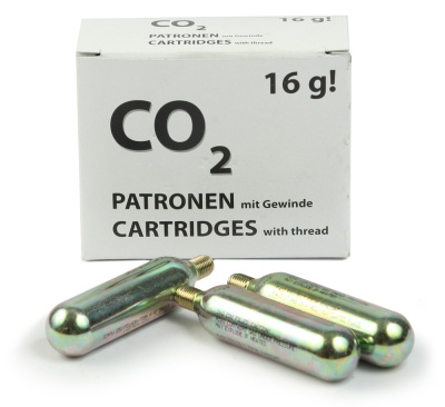 Баллон CO2 16 гр резьбовой 1 штука (серый)