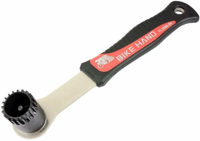 Съемник каретки с рукояткой BIKE HAND YC-26BB-2 для кареток квадрат, ISIS, Octalink (серый / красный)