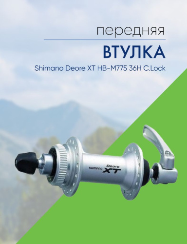 Shimano Втулка передняя Shimano Deore XT HB-M775 36H C.Lock, цвет Серый