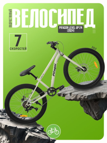 Подростковый велосипед Pifagor Level Up 24, год 2024, цвет Серый