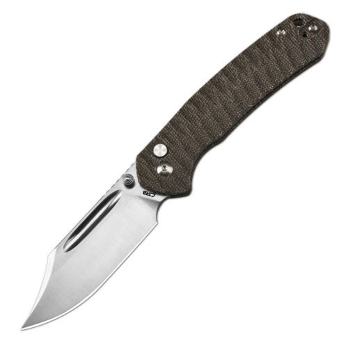 Складной нож CJRB Pyrite Bowie, сталь AR-SFII, рукоять микарта, зеленый