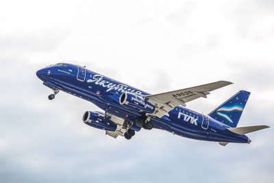 Отремонтированный SSJ-100 авиакомпания «Якутия» задействует на рейсах по Дальнему Востоку / ЯСИА   