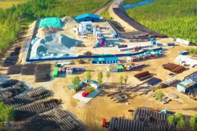 Видео: масштабы строительства Ленского моста на правом берегу / ЯСИА   