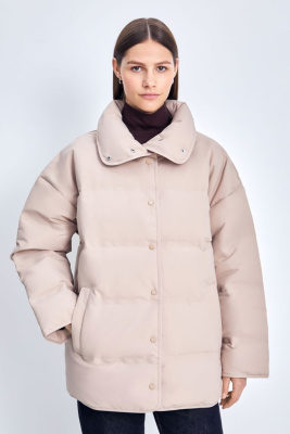 Пуховик с воротником-стойкой