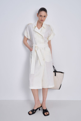 Платье-тренч изо льна с поясом