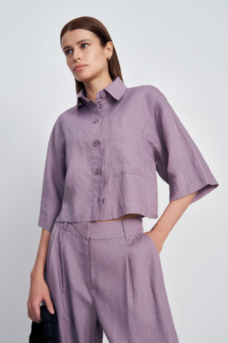 Рубашка изо льна с коротким рукавом