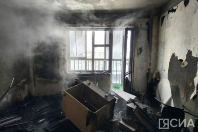 В Якутске в новостройке по улице Петра Алексеева произошел пожар / Николай Борисов Якутск Якутск Республика Саха (Якутия)