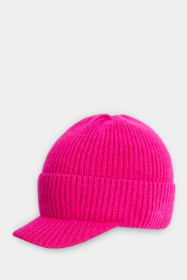 Вязаная шапка с козырьком из шерсти