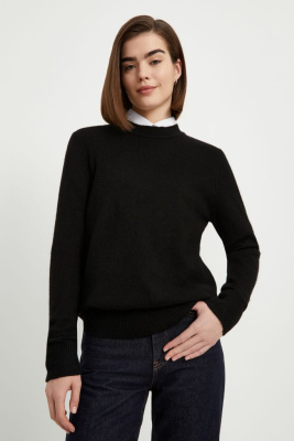 Джемпер с округлой горловиной прямого силуэта