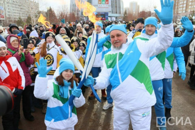 Финальная эстафета огня международных зимних игр «Дети Азии» завершилась в Кемерове / Дьулустаан Сергеев   