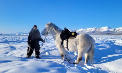 «Самую трудную часть дороги уже проехали». Дугуйдан Винокуров продолжает путь до Магаданской области / Мария Архипова   