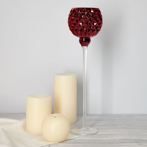 Подсвечник Villaseta, красный 35 см