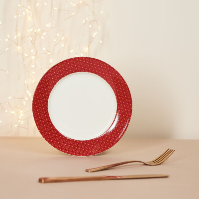 Тарелка Traditioin of Elegance, красная