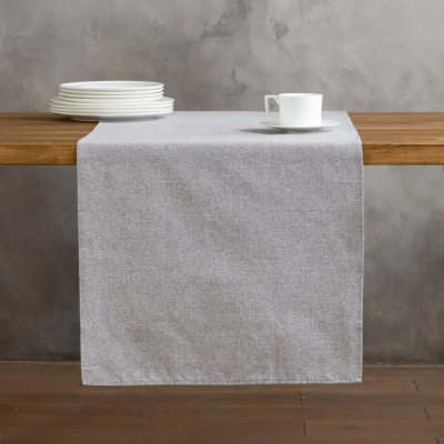 Скатерть-дорожка Fogliame, серая