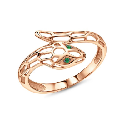 Золотое кольцо с фианитами