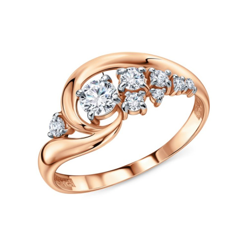 Золотое кольцо с фианитами