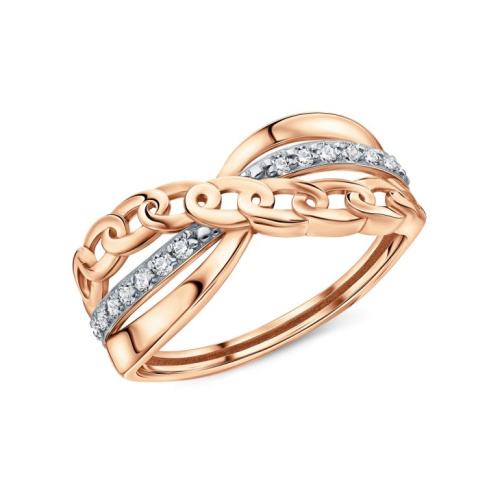 Золотое кольцо с фианитами