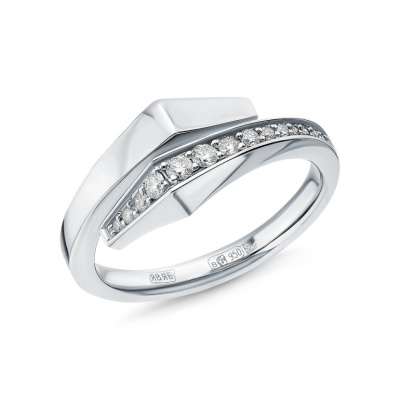 Платиновое кольцо с бриллиантами природными