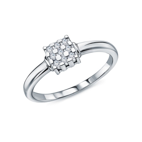 Платиновое кольцо с бриллиантами природными