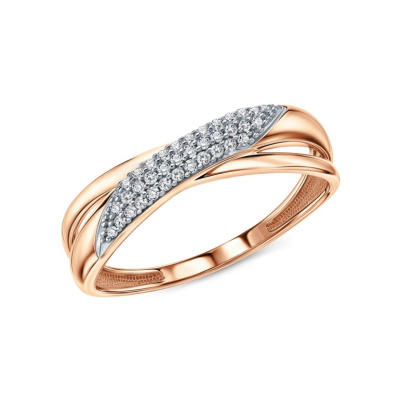 Золотое кольцо с бриллиантами природными