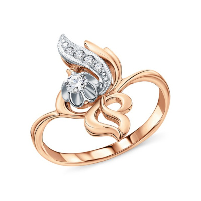 Золотое кольцо с фианитами