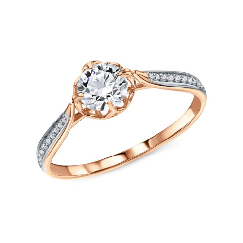 Золотое кольцо с фианитами