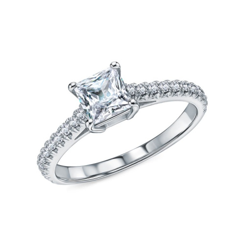 Золотое кольцо с бриллиантами выращенными