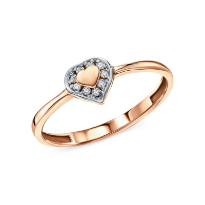 Золотое кольцо с фианитами