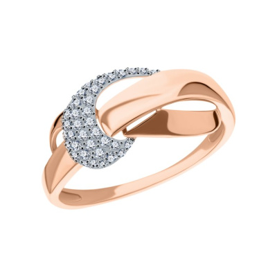 Золотое кольцо с фианитами