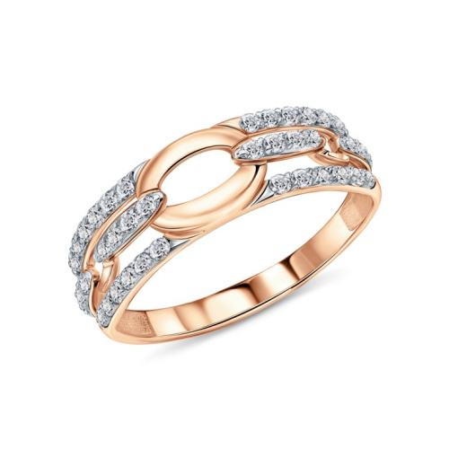 Золотое кольцо с фианитами