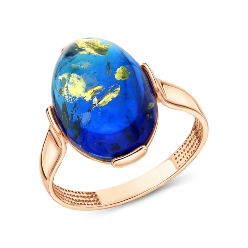 Серебряное кольцо с янтарями имитациями