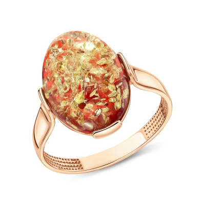 Серебряное кольцо с янтарями имитациями