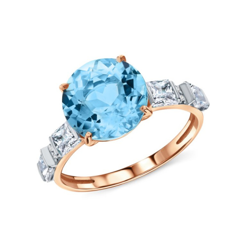 Золотое кольцо с топазами природными