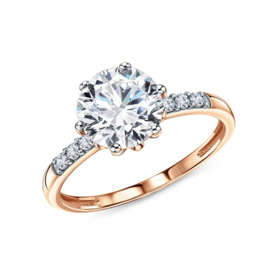 Золотое кольцо с фианитами