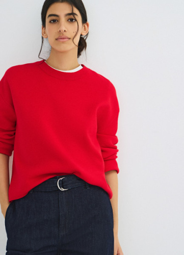 Джемпер плотной вязки, Красный
