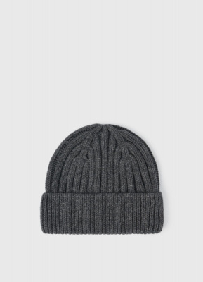 Шапка из шерсти с отворотом, Серый