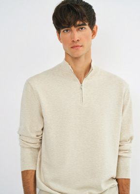 Джемпер из пряжи с шерстью, Бежевый