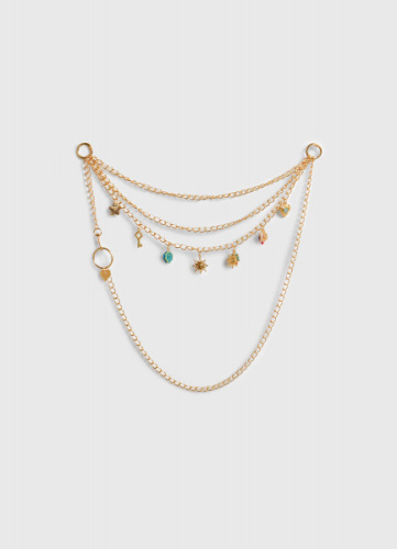 Пояс-цепь с декоративными подвесками, Золотой