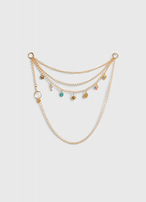 Пояс-цепь с декоративными подвесками, Золотой