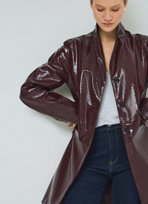 Плащ из искусственной кожи, Фиолетовый