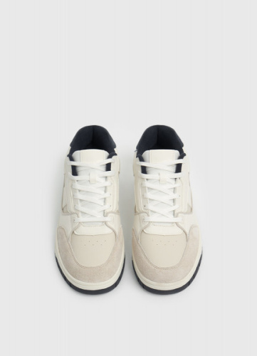 Кроссовки со вставками из натуральной замши, Белый