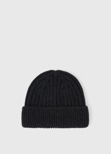 Шапка из шерсти с отворотом, Серый