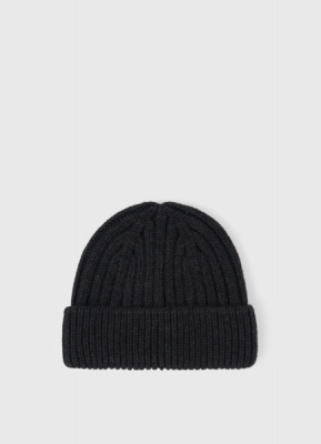 Шапка из шерсти с отворотом, Серый