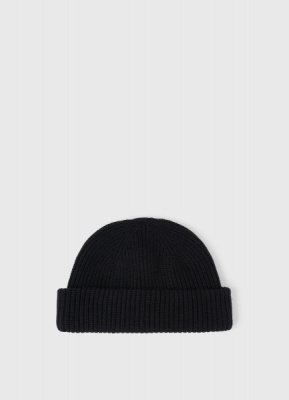 Шапка-бини с отворотом, Черный
